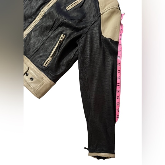 Harley Davidson Women's Cream White & Black Leather Jacket 97002-14W Size Large - Picture 3 of 13